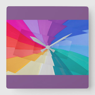 vórtice multicolor en el reloj de pared cuadrado