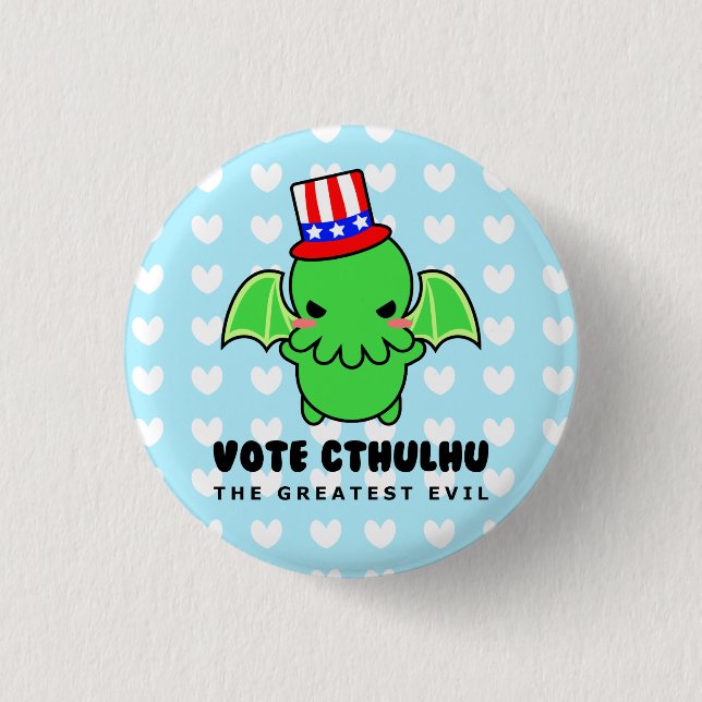 Vota a Cthulhu por el botón del presidente (Anverso)