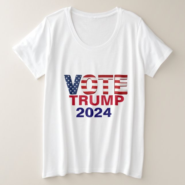 Vota a TRUMP 2024 Plus Size T-Shirt (Anverso del diseño)
