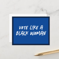 Vota Azul 2024 como una postal de mujer negra