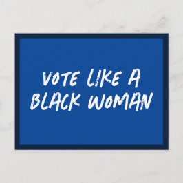 Vota Azul 2024 como una postal de mujer negra
