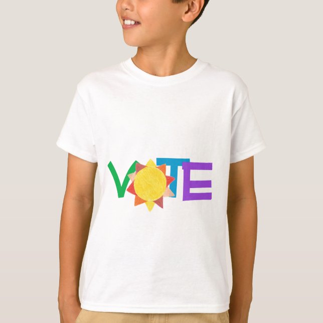 Vota con Sun / Camiseta de voto GOTV de arcoíris (Anverso)