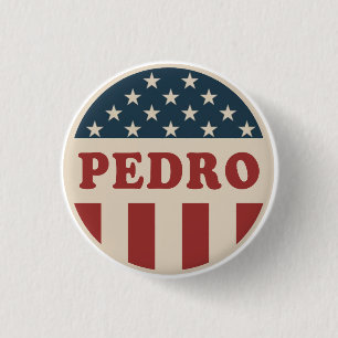 Vota por Pedro Botón Clásico Retro Americano para