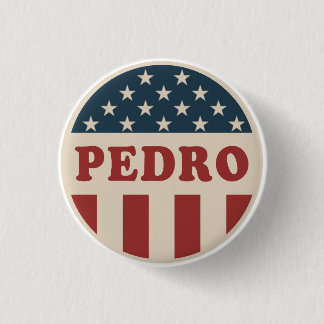 Vota por Pedro Botón Clásico Retro Americano para