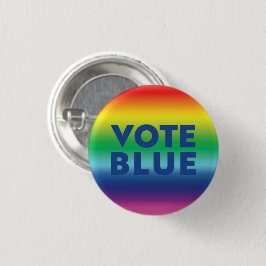 Votar azul, orgullo lgbtq botón de pin azul arco i