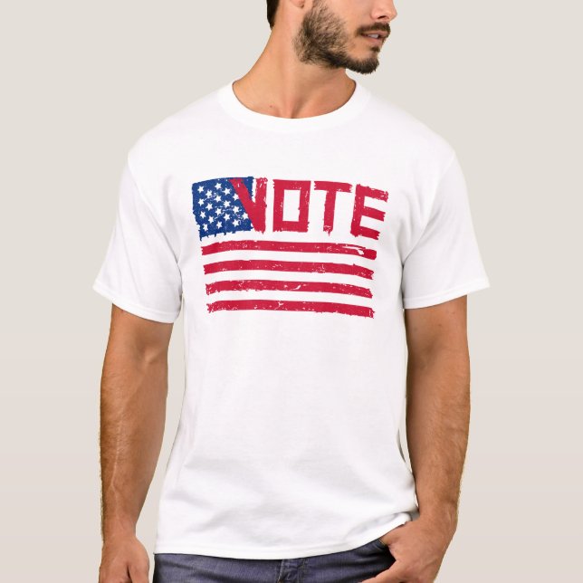 Votar con la bandera estadounidense. Camiseta (Anverso)