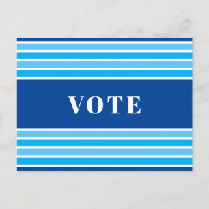 Votar. Líneas azules. Postal