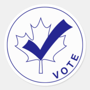 VOTAR Pegatinas de Canadá - AZUL