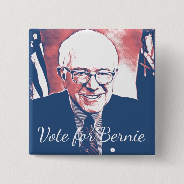 Votar por Bernie Sanders apoya el botón de arte di (Anverso)
