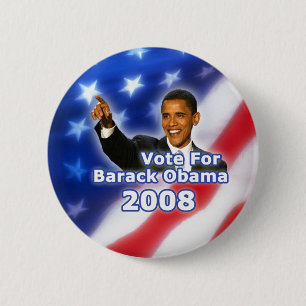 Votar por el botón de Barack Obama