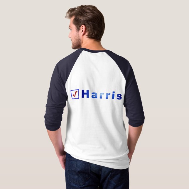 Votar por el cheque rojo Harris en la camiseta de  (Reverso completo)