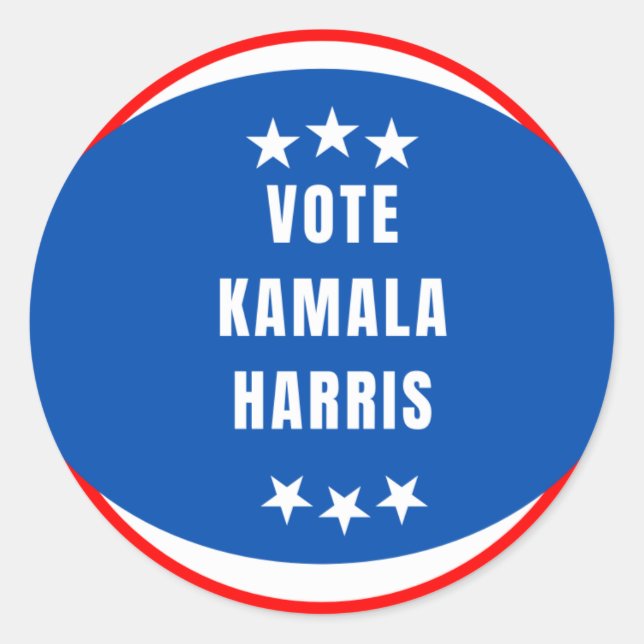Votar por el pegatina del círculo Kamala Harris (Anverso)