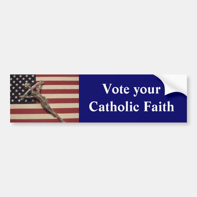 Vote a su pegatina para el parachoques católica de (Frente)