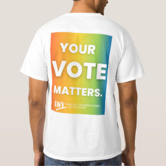 VOTE Camiseta de los hombres del arcoiris
