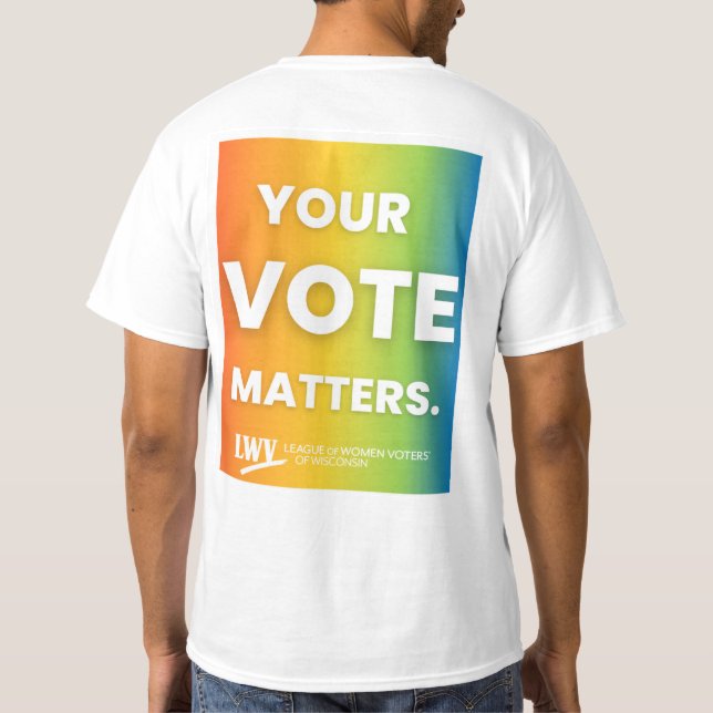 VOTE Camiseta de los hombres del arcoiris (Reverso)