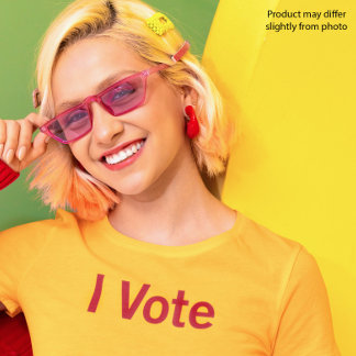 Vote Camiseta - Texto Rojo