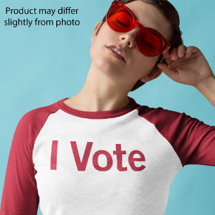 Vote Camiseta - Texto Rojo