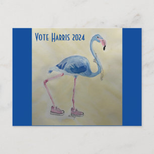Vote Harris 2024 Blue FLAmingo con tarjeta postal