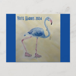 Vote Harris 2024 Blue FLAmingo con tarjeta postal