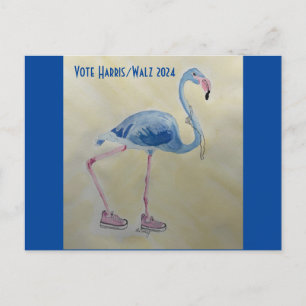 Vote Harris/Walz Blue FLAmingo con tarjeta Pearcar