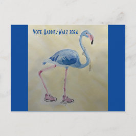 Vote Harris/Walz Blue FLAmingo con tarjeta Pearcar