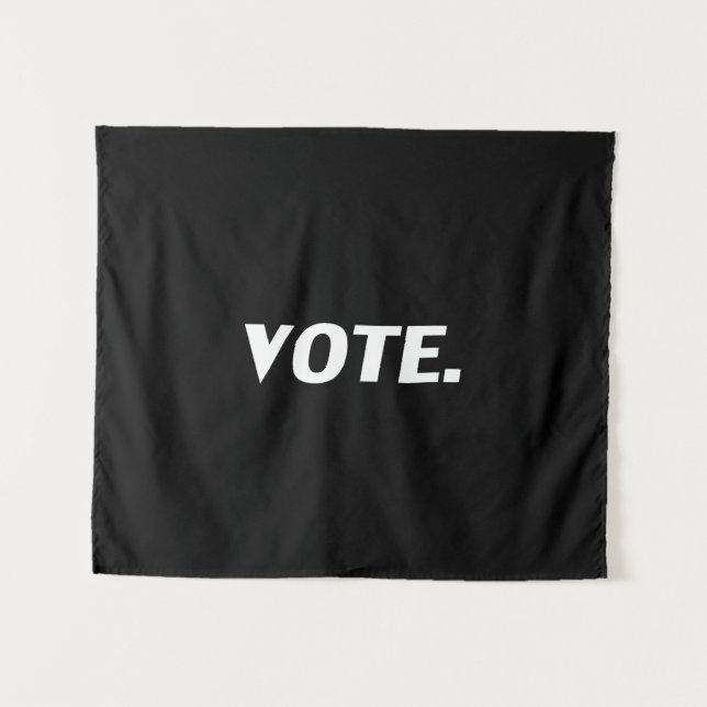 "Vote" tapiz blanco negro (Anverso (horizontal))
