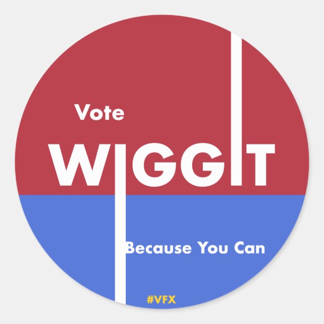 Vote Wiggit Pegatina (Anverso)
