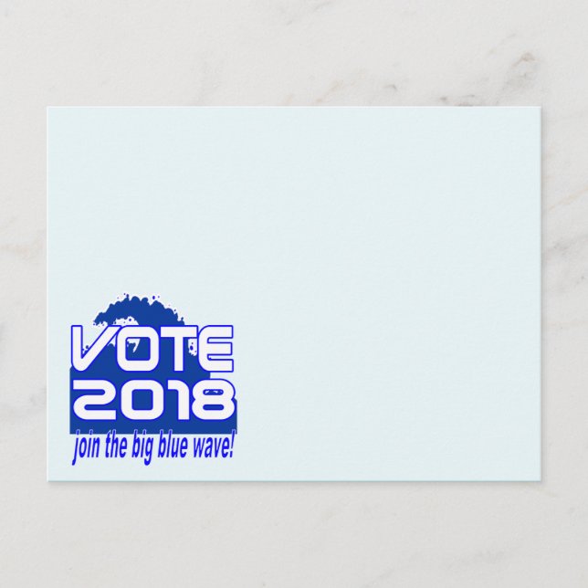 VOTO 2018 Postal de la ola azul (Anverso)