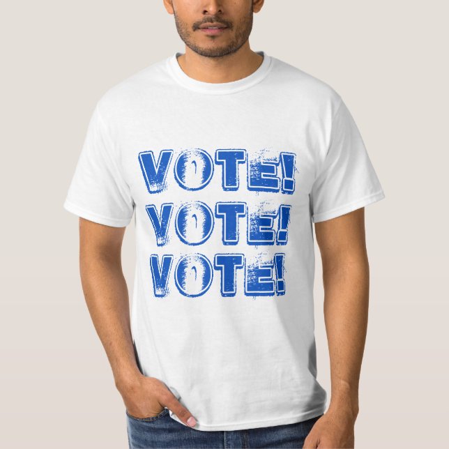VOTO azul angustiado VOTO Camiseta masculina (Anverso)