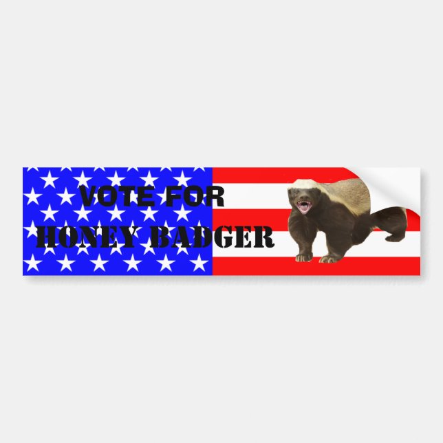Voto de Honey Badger para la pegatina del parachoq (Frente)