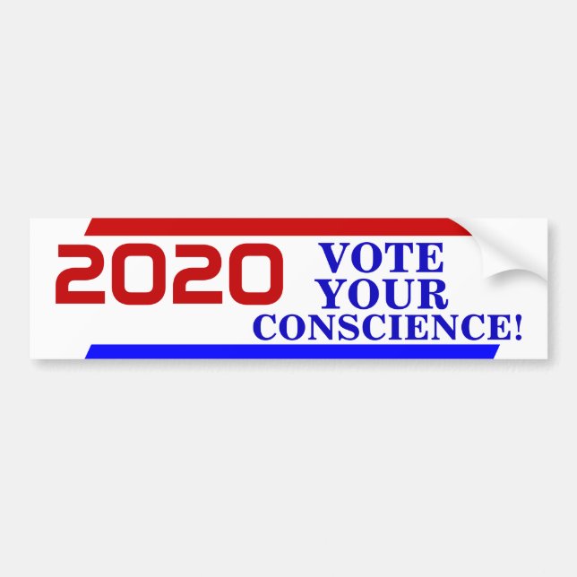 ¡VOTO de la campaña 2020 SU CONCIENCIA! Pegatina (Frente)