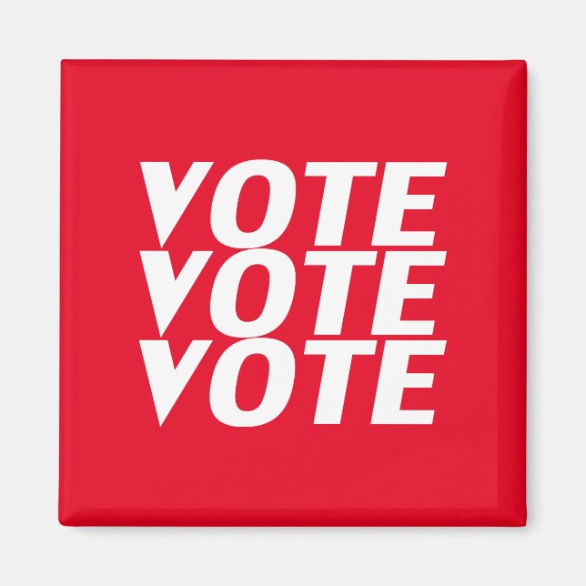 voto de voto - Red, imán blanco (Frente)