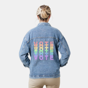 Voto en la Chaqueta Pastel Arcoiris Denim