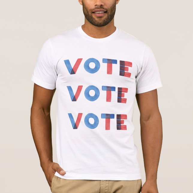 VOTO por las acuarelas camisetas masculinas (Anverso)