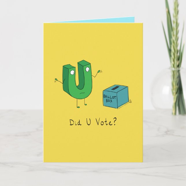 Votó usted - Divertida tarjeta electoral de lapida (Anverso)