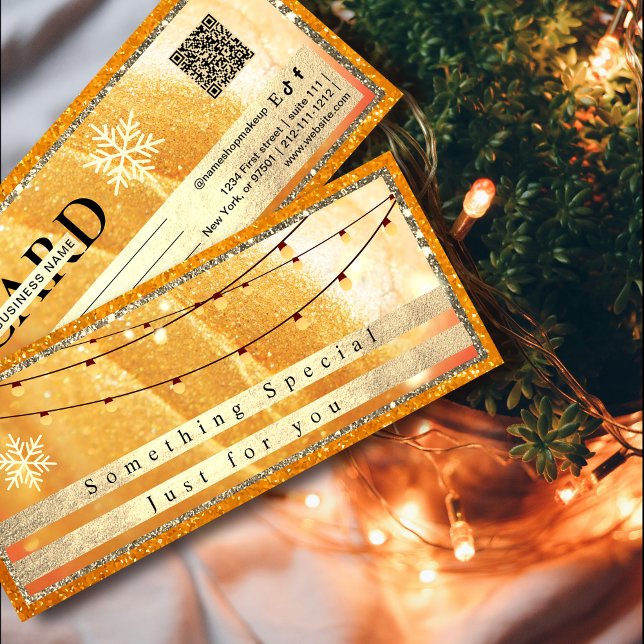 Voucher de regalo de oro elegante | Purpurina y Pe (Elegant Gold Gift Voucher | Glitter and Pearl #christmas #holidaygiftcard #lightsandgold #bright)