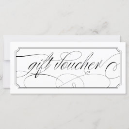 Vouchers de regalo con guiones elegantes en blanco