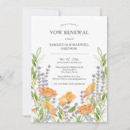 Vow Invitaciones de renovación acuarela Floral