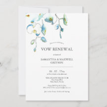 Vow Renewal Aniversario Invitaciones Floral