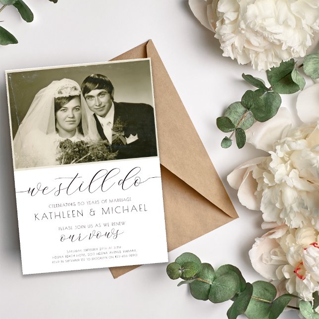 Vow Renewal Invitación Foto Elegante Que Todavía H (Subido por el creador)