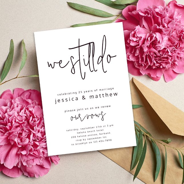Vow Renewal Invitación Moderna Que Todavía Hacemos (Subido por el creador)