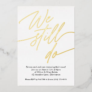 Vow Renewal Invitaciones Relieve metalizado dorado