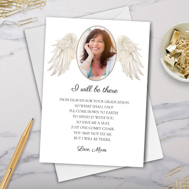 Voy a estar allí, memoria de mamá para la tarjeta  (i will be there card from deceased mom in heaven to graduate with please save a seat memorial poem)
