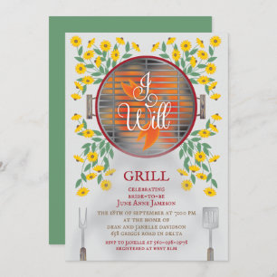 Voy A Grill Bridal Shower Invitación