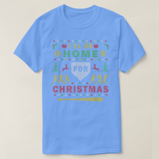 Voy a ser hogar Softball Navidades feos suéter Fie (Diseño del anverso)