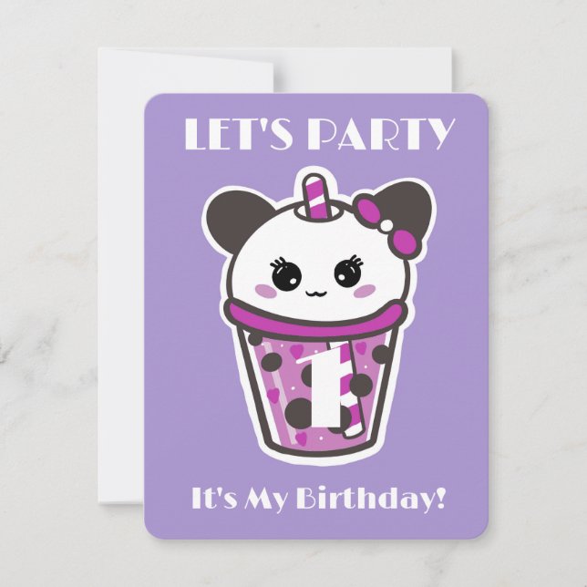 VOY A VOLVER UNA INVITACIÓN DE CUMPLEAÑOS A KAWAII (Anverso)