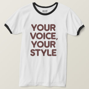Voz tu estilo hombres y mujeres graciosas camiseta