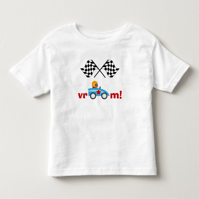 Vroom coche de carreras y camiseta a cuadros de (Anverso)