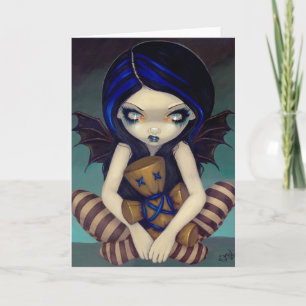 "Vudú en" tarjeta de felicitación azul