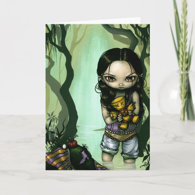 "Vudú en tarjeta de felicitación del pantano" (Anverso)